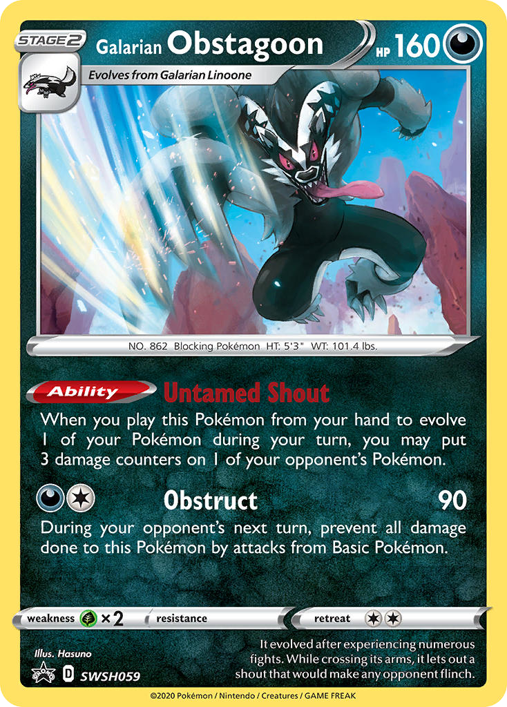 Galarian Obstagoon SWSH059 SWSH Black Star Promos