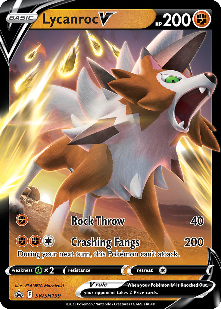 Lycanroc V SWSH199 SWSH Black Star Promos