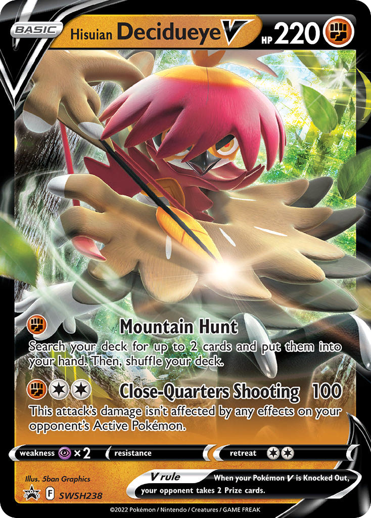 Hisuian Decidueye V SWSH238 SWSH Black Star Promos