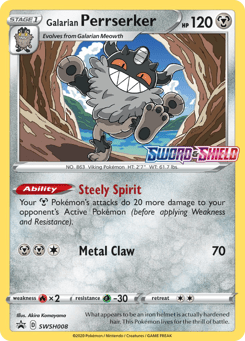 Galarian Perrserker SWSH008 SWSH Black Star Promos
