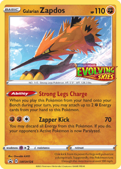 Galarian Zapdos SWSH124 SWSH Black Star Promos