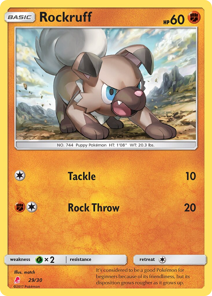 Rockruff 29/30 SM Trainer Kit Lycanroc