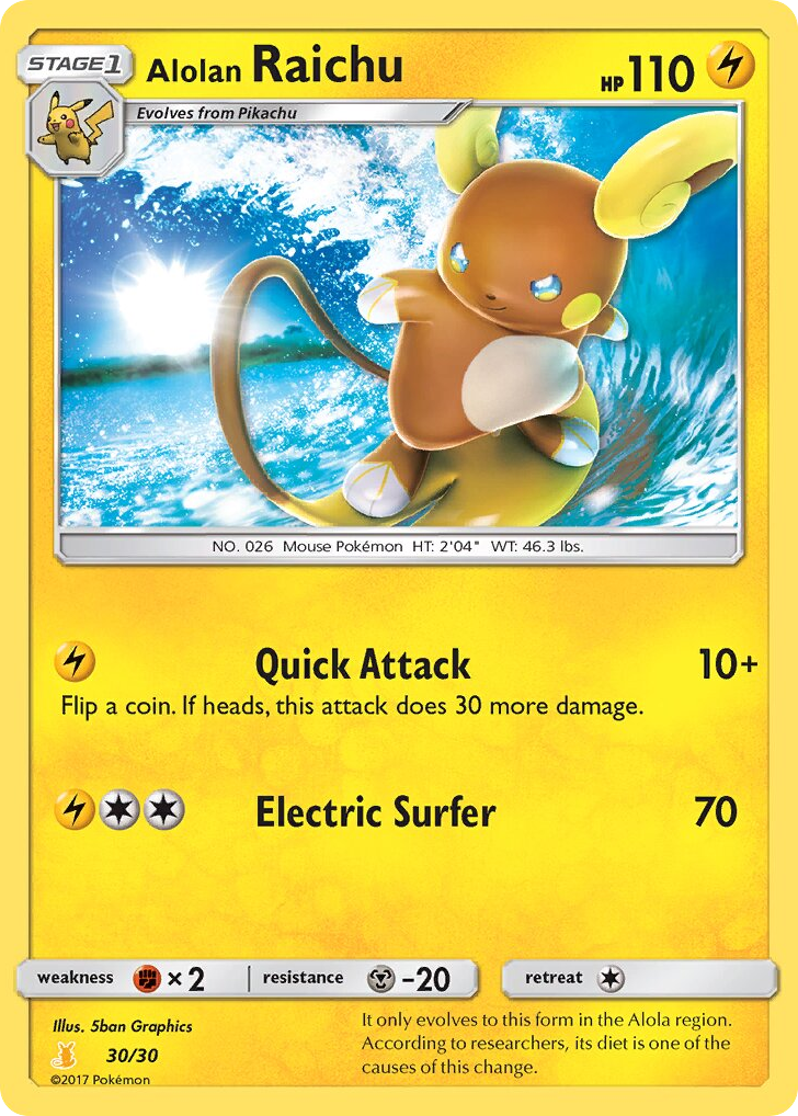 Alolan Raichu 30/30 SM Trainer Kit Alolan Raichu
