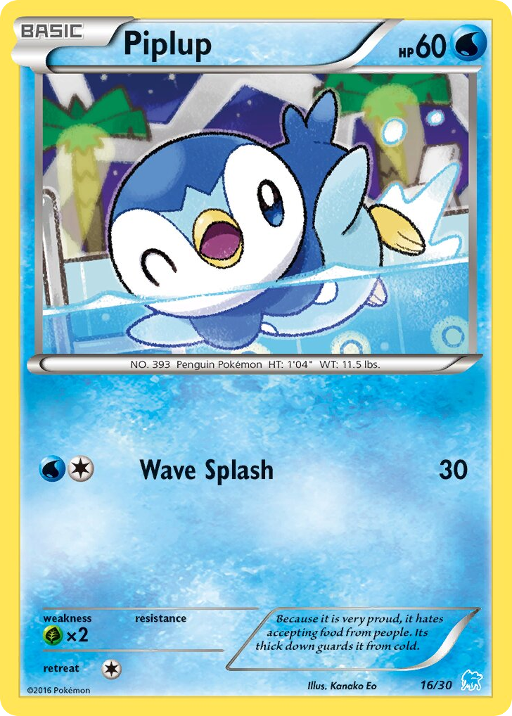 Piplup 16/30 XY Trainer Kit Suicune