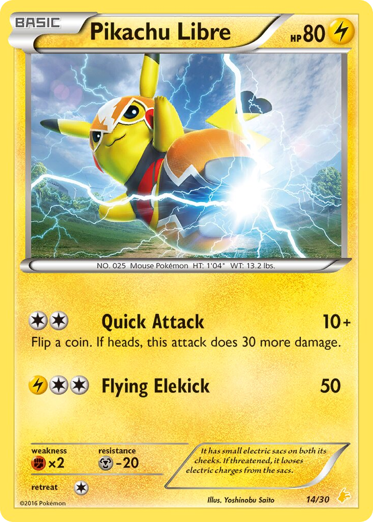 Pikachu Libre 14/30 XY Trainer Kit Pikachu Libre