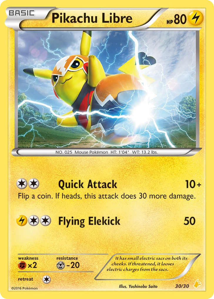 Pikachu Libre 30/30 XY Trainer Kit Pikachu Libre