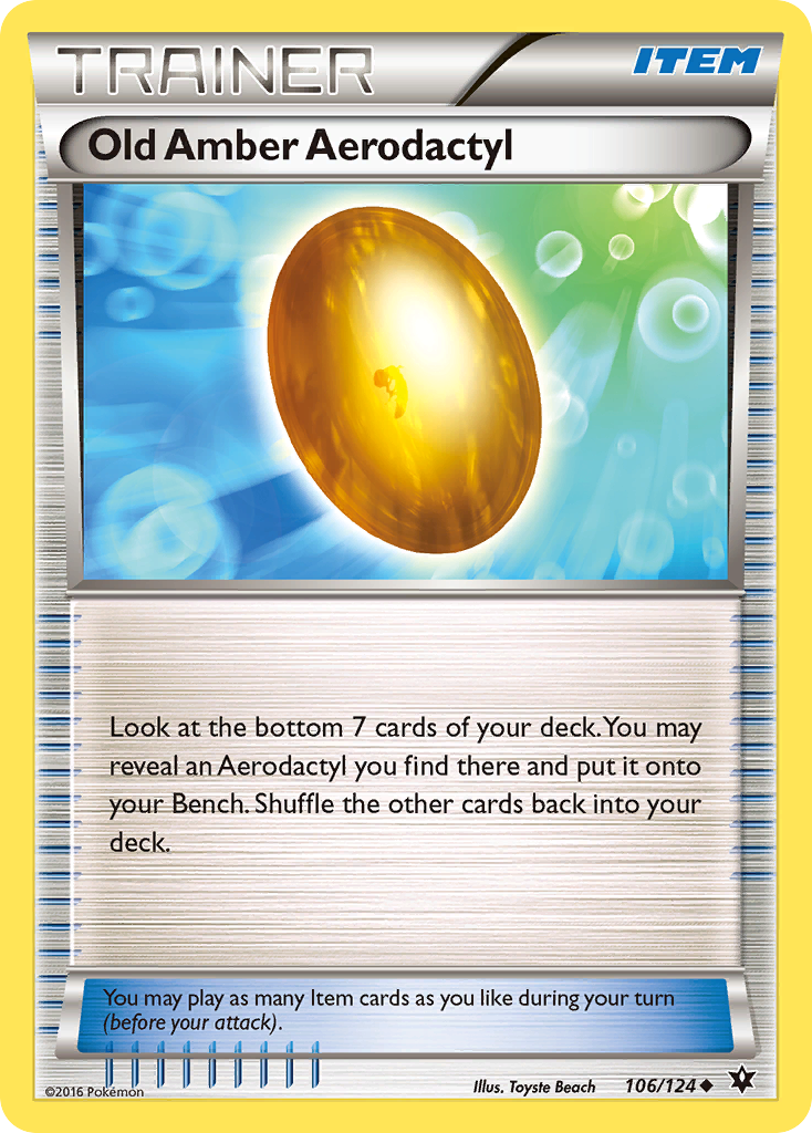 Old Amber Aerodactyl 106/124 Fates Collide