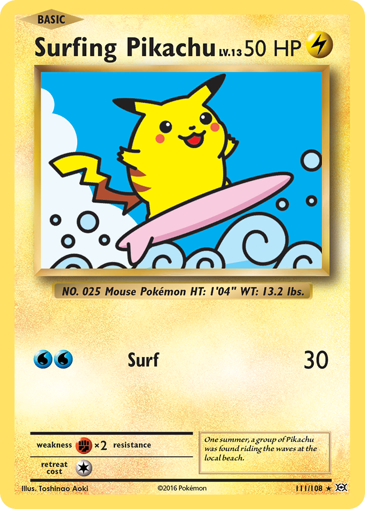 Surfing Pikachu 111/108 Evolutions